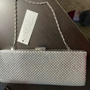 Mariell Silver Purse with silver chain NWT